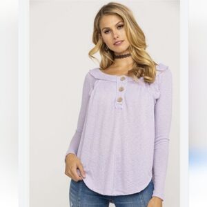 Free People We the Free Waffle Knit Henley XS